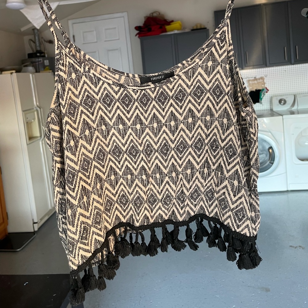 Tribal print crop top